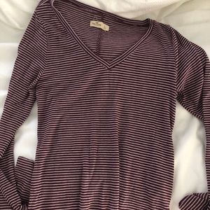V neck striped long sleeve